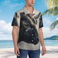 thumbnail image 3 of Gukieu Mystical Bull in Fog Print Men's Short-sleeved Shirts, Button-down Lapel Hawaiian Shirts, T-shirts, Beach Vacation Summer Casual Wear,Medium, 3 of 7