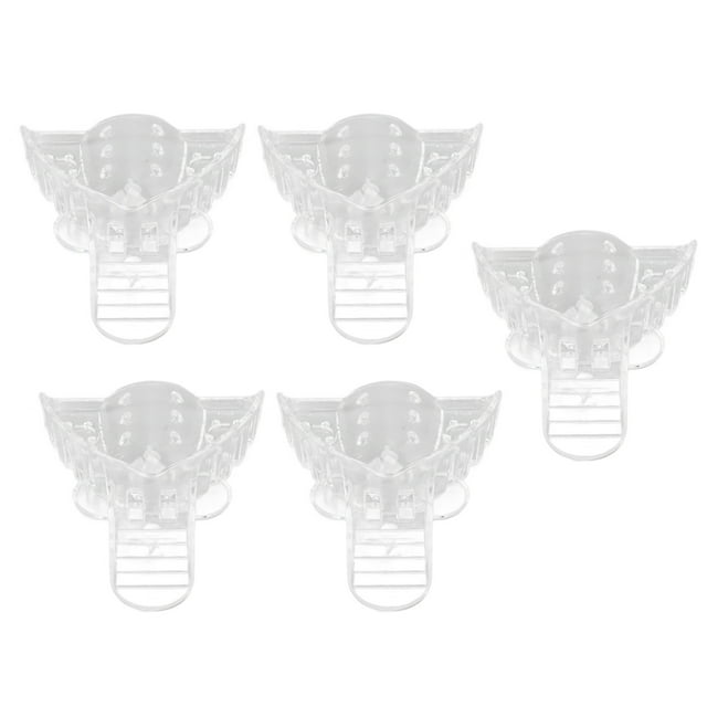 Material Bandeja De Impresiones Dentales Bandeja De Molde De Dientes De Plástico Transparente Perforado Desechable Para Reparación De Dentaduras Postizas 5 Piezas