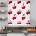 thumbnail image 5 of Pink Cherry Sheer Curtains 63 Inches Long, Farmhouse Watercolor Cherries Fruits Light Filering Curtains, Breathable Simi Curtain Privacy Drapes for Living Room Bedroom Lightweight Window Treatment, 5 of 9