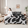 thumbnail image 5 of Homewish Gray Wavy Spiral 7-Piece King Bedding,Modern Aesthetic King Bed in a Bag,Black Reversible, 5 of 8