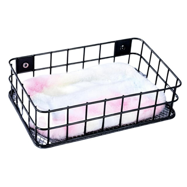 de alambre para percha de loros, fácil de instalar, cama para dormir, soporte de descanso, accesorio de jaula para pájaros pequeños y Negro