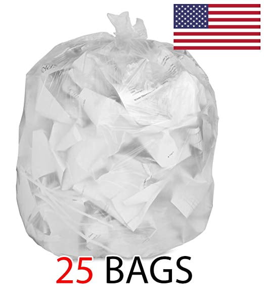 55 Gallon Recycle Garbage Bag 50 Piece Clear 36" X 52" 1.5mil Strong USA Made 
