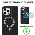 thumbnail image 3 of Allytech Case for iPhone 14 Pro Max Compatible with MagSafe Wireless Charging, Shockproof Full Protective Flip Folio Wallet Case with RFID Blocking Card Slots PU Leather Stand Magnetic Cover, Black, 3 of 10