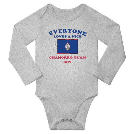 

Everyone Loves a Nice Chamorro Guam Boy Baby Long Slevve Bodysuits (Gray 3-6 Months)