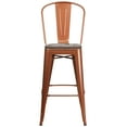 thumbnail image 6 of Flash Furniture Cindy 30" High Copper Metal Barstool with Back and Wood Seat, 6 of 6