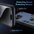 thumbnail image 6 of Cutyskin for iPhone 15 Pro Max Case, Ring Holder with Camera Lens Protection & Kickstand Military Grade Drop Tested Shockproof Heavy Duty Protective Magnetic Phone Case For iPhone 15 Pro Max, Navyblue, 6 of 7