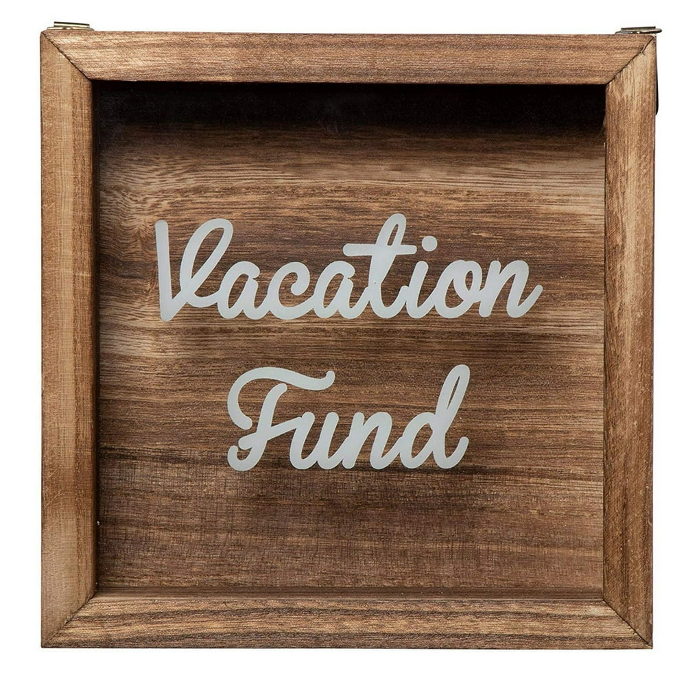 Shadow Box Bank Wooden Vacation Fund Shadow Box, Adult Piggy Bank