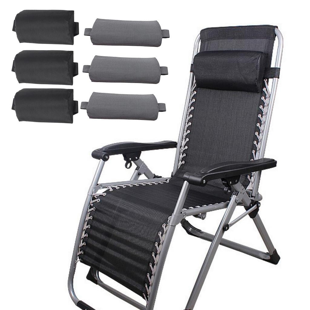 6Pcs Folding Chairs Headrest Cushion Pillow for Outdoor Garden Sun Lounger 