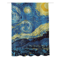 thumbnail image 2 of Cortina de Baño Impermeable Grande Juana Gallo Diseño de Noche Estrellada Pintura Azul, 2 of 7