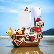 HI-REEKE Thousand Sunny Pirate Boat Building Block Set Large 1 Piece Battleship Building Kit Gift