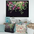 thumbnail image 3 of Designart 'Floral Tropical Leaves On Black Background' Farmhouse Framed Art Print, 3 of 4