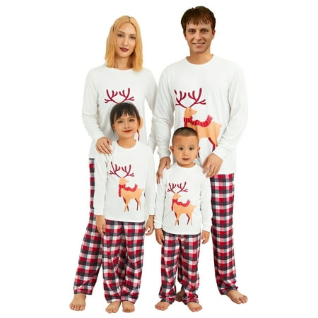 

Christmas Family Pajamas Matching Holiday Pajama Xmas Sleepwear Christmas Loungewear Set Jammies for Couples Kids Baby