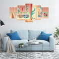 thumbnail image 4 of Abstract 5 Panels Acrylic Glass Wall Art, Contemporary Art Museum Illustration Exhibition Interior Cartoon, Accent for Living Room, Bedroom, Dorm, 60" x 30", Pale Rust Cream and Seafoam, by Ambesonne, 4 of 5