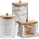 thumbnail image 2 of Hisopo de algodón Juego de cajas de almacenamiento de bolas de algodón | Organizador de plástico con tapa hermética | Tarro pequeño multiusos para baño, cocina, dormitorio | 3 tamaños | Sostiene, 2 of 8