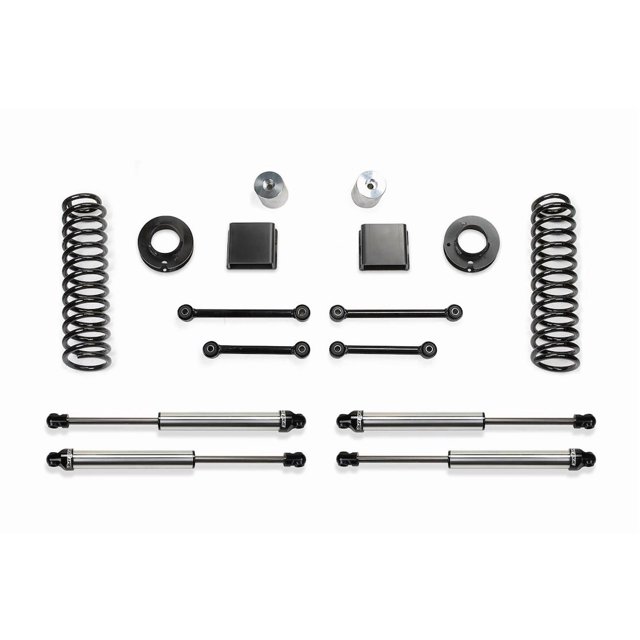 Fits 2021-2023 Jeep Gladiator JT Fabtech Motorsports Lift Kit Suspension K4190DL 3 Inch Front Lift; 3 Inch Rear Lift; Black Components