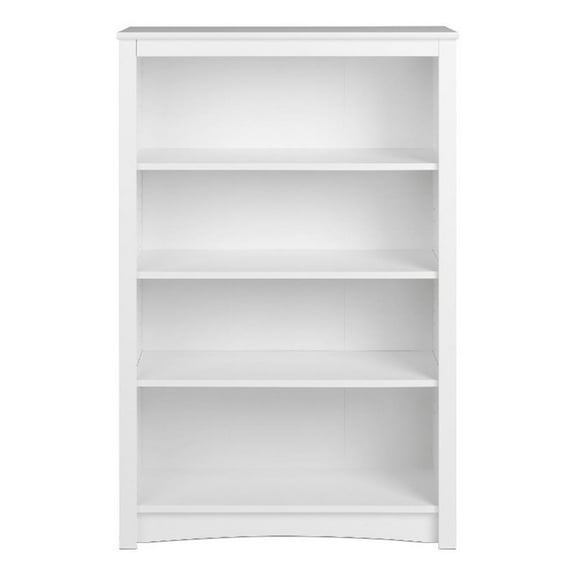 Pemberly Row 4-Shelf White Engineered Wood Standard Bookcase