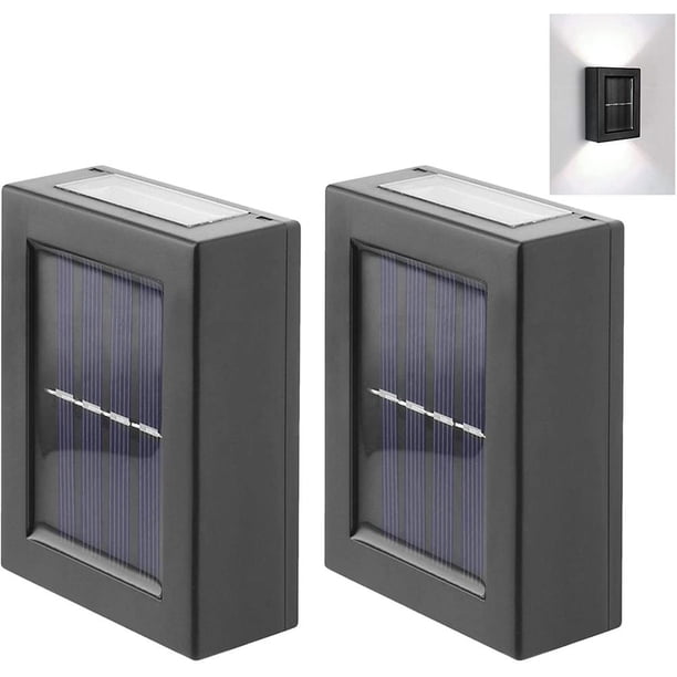 Led De 2 Uds., Luz De Pared Solar Para Exteriores, Lámpara De Pared Para Arriba Y Abajo, Camino, Escaleras, Jardín, Luces De Calle Decorativas Yuarrent HA045851-03
