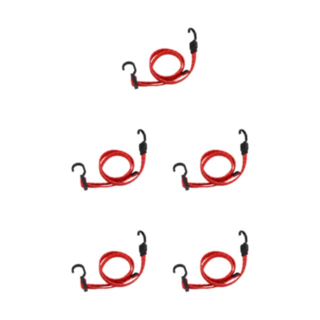 ZheElen 1/2/3/5 Durable Luggage Rope - Secure And Weather-resistant For Travel Easy Installation Straps With Hook Reflective red 120cm 5PCS