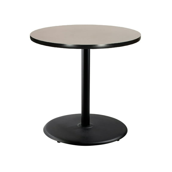 Hampden Furnishings Bennet Collection Steel Frame 36" Round Top, Round Base, 42" Height, Cafe Table, Black Frame/Grey Nebula Top