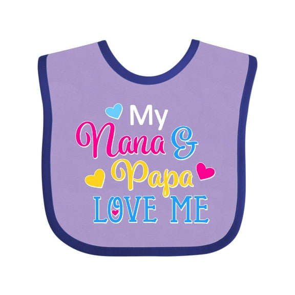 Inktastic My Nana and Papa Love Me with Hearts Boys or Girls Baby Bib