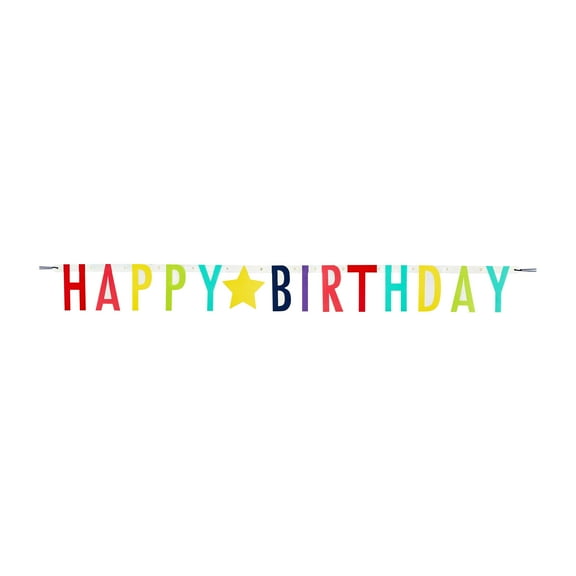 Multi-Color Happy Birthday Paper Party Banner, 8', by Way To Celebrate