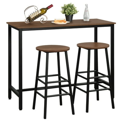 Buy Costway 3 Piece Bar Table Set Pub Table And 2 Stools Counter Kitchen Dining Set Brown Online In Indonesia 327079907 Buy Costway 3 Piece Bar Table Set Pub Table And 2 Stools Counter Kitchen Dining Set Brown Online In Indonesia 327079907