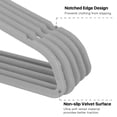 thumbnail image 3 of Velvet Hanger 30 Pack- Non Slip Dress Hanger with Accessory Bar Space Saving, Strong and Durable with 360 Degree Chrome Swivel Hook, Contoured Shoulder for Women Shirts Clothes Coat Suit Pants (Gray), 3 of 6