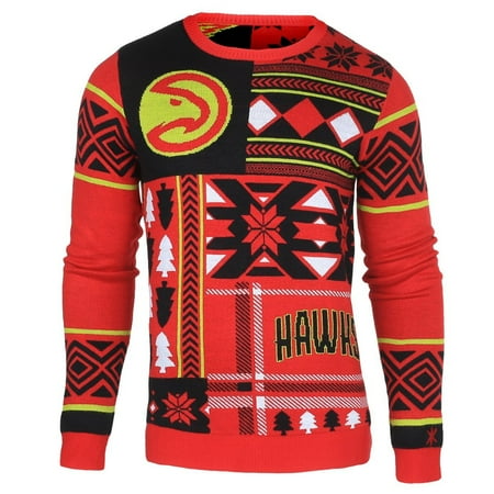 FOCO NBA Atlanta Hawks Patches Ugly Crew Neck Sweater – XXL