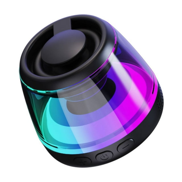 Transemion Compact Mini Speaker With Magnetic Suction Base 5W Speaker 2. RGB Ambient Light Pocket Speaker Black