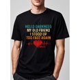 thumbnail image 1 of Hello, Dark, My Old Friend, Standing Too Fast Again, Uh-huh, Men's T-shirt Printed T-shirt, Casual Sporty Tee, Summer Gifts, 1 of 6