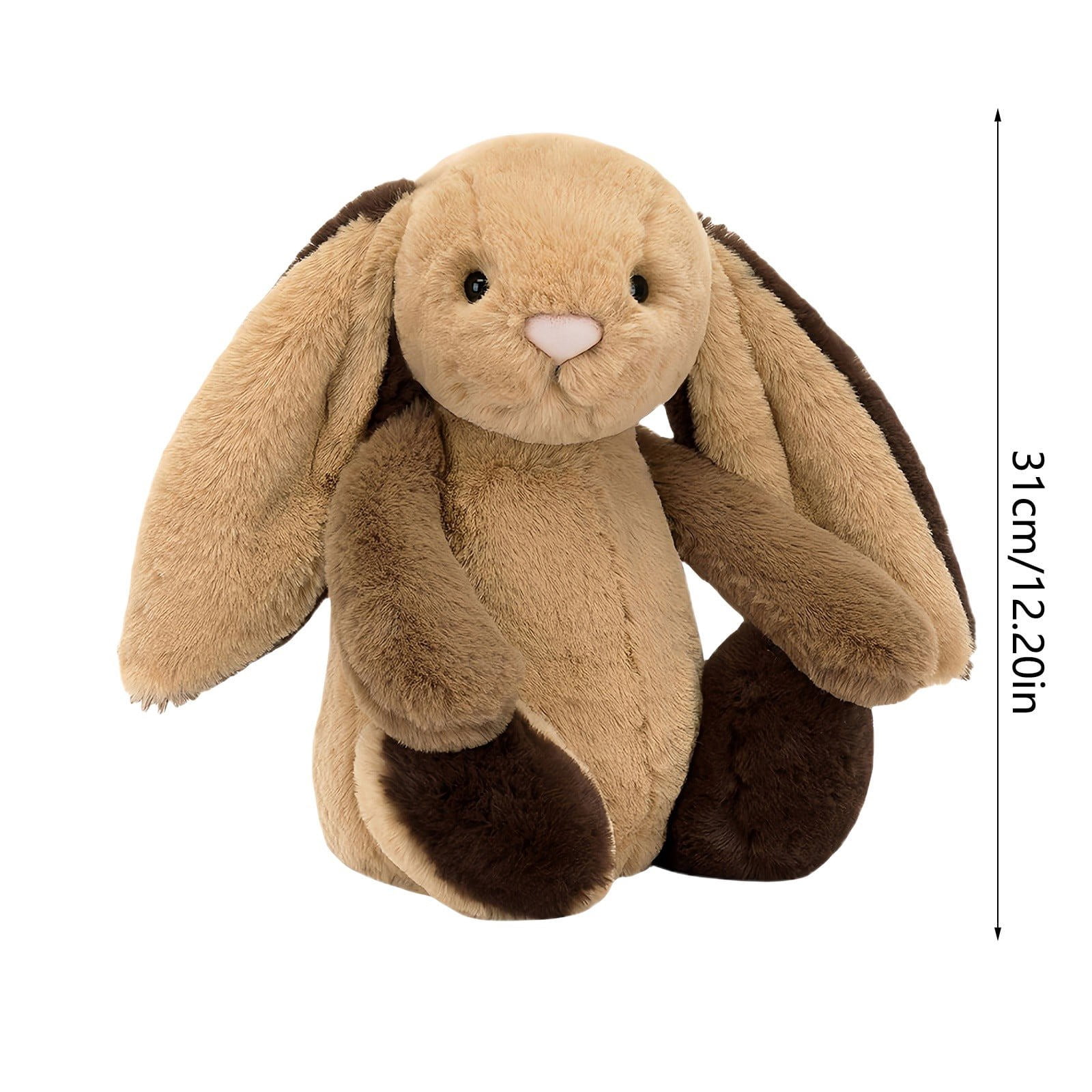 Jellycat Bashful Patchwork Brown Bunny Plush Toys - 2025 Latest Classic Children's Gif,Holiday Gifts for Women - Coffee/12.20in