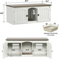 thumbnail image 5 of VEANERWOOD Cat Litter Box Enclosure for 2 Cats, Large Cat House with Double Rooms & Scratch Pad for Living Room, Bedroom, Wooden Enclosed Cat Litter Box Furniture, 5 of 9