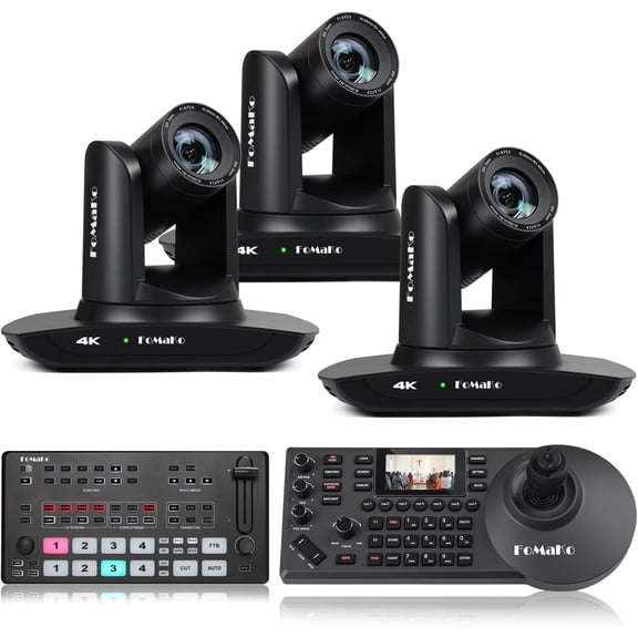 FoMaKo 4K PTZ Camera HDMI NDI 20X Live Streaming Camera Bundle(K20UHX3 M1 KC608 Pro)