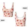 thumbnail image 4 of Yiaed Strawberries Print Ladies Waistcoat Women Sports Vest Vest Sports Women Sports Top Yoga Vest for women-Small, 4 of 8