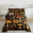 thumbnail image 2 of Homewish Bohemain Style Plant Bedding Comforter Set,Rustic Mushroom Twin Comforter Sets,Brown Flower Floral Bedding Set For Men Women,Microfiber Bedroom Decor Reversible,2pcs, 2 of 8