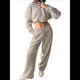 thumbnail image 3 of Conjunto Deportivo para Mujer: Sudadera con Capucha y Cremallera de Larga con Pantalones de Color Liso con Cordones - Conjunto de Dos Piezas Caqui M, 3 of 7