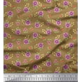 thumbnail image 1 of Soimoi Poly Georgette Fabric Leaves & Periwinkle Floral Fabric Prints By Yard 42 Inch Wide, 1 of 3