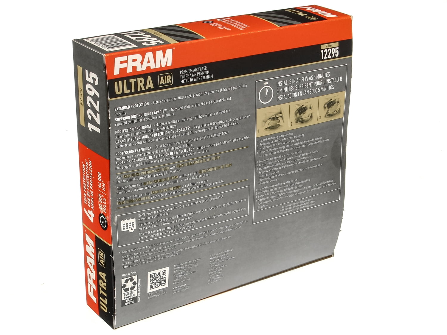 FRAM Ultra Premium 40,000 Mile Air Filter, 12295 for Select Subaru Vehicles