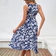 thumbnail image 4 of SMihono Robe d'Été pour Femmes Grande Taille Mode Femmes Été Sans Manches Aguichant Décontractée Bandage Imprimé Floral Longue Robe, 4 of 4