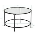 thumbnail image 2 of Ktaxon 26" Round Tempered Glass Coffee Table, Black, 2 of 7