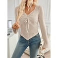 thumbnail image 2 of Women'S Y2k Aesthetic Trendy Long Sleeve Shirt Cute Ruched Drawstring Slim Fit Pullover Tops Y2k Clothes  L, 2 of 7