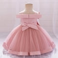 thumbnail image 4 of Girls Spaghetti Strap Dress, Thin Strap Flower Girl Dress with Floral Print, Elegant Tulle Party Gown for Wedding, Birthday and Special Occasions, Age 3-12 Years Pink 130, 4 of 8
