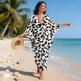 thumbnail image 6 of DISNIMO Cute Panda Printed Kaftan Dresses for Women V-neck Batwing Sleeve Swimsuit Coverup Plus Size Long Caftan Dress Loose Fit Bathing Suit Cover up, 6 of 7