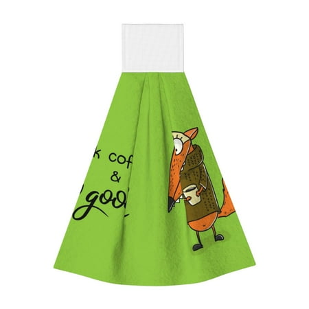 

Qekee Drink Coffee And Do Good Print Hanging Kitchen Towels Coral Velvet Wipe Hand Towel Absorbent Hand Towels Microfiber Tie Towel for Bathroom Kitchen Decor