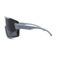 thumbnail image 3 of Mens Color Mirror Exposed Lens Large Shield Sunglasses Grey Green Mirror, 3 of 4
