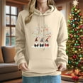 thumbnail image 2 of Bzhegqhd Women's Hooded Sweatshirts Christmas Printed off Shoulder Long Sleeve Loose Fit Casual Top Holiday Winter Fashion Pullover Comfortable Soft Blouse Gift for Ladies, 2 of 5