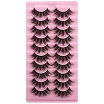 GHSOHS 10 Pairs Eyelashes Stereoscopic Thick Curling False Eyelashes 3D Effect Wispy Lash Clusters Natural Soft Long Lash Extension Clusters Makeup