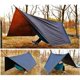 thumbnail image 5 of Lona impermeable para acampar, lona para el suelo, tienda de campaña, hamaca, toldo impermeable, refugio, sombrilla para senderismo, vivac, picnic, playa (negro + accesorios) Rojo Verde, 5 of 5