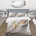 thumbnail image 2 of Designart "Feather in White Watercolor" Modern Bedding Covert Set - Abstract Transitional White Abstract Bed Set With 1 Sham, 2 of 6