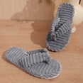 thumbnail image 3 of SAWOBUUN Womens Fuzzy Flip Flop House Slippers Plush Fluffy Thong Slippers Indoor Bedroom Cozy Warm, 3 of 9